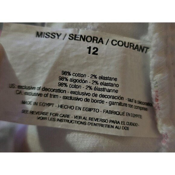 Gloria Vanderbilt Amanda Capri Jeans Women’s 12 White Multi-Color Floral - Picture 7 of 9